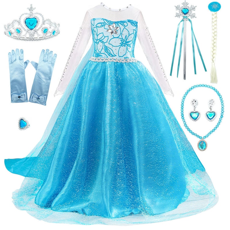 Dennya Aisha Party Princess Dress Girls Long Dress Aisha Princess Dress med en full uppsättning tillbehör