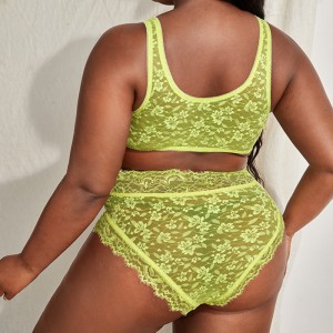 Lace Up Front Lace Underkläder Set Lace Trim Panty