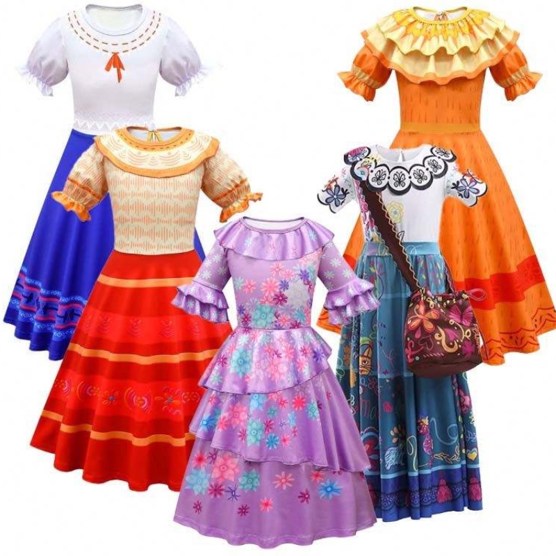 2022 Encanto Magic Full House Cosplay Costume Purple Encanto Costume Isabella för kvinnor DGHC-138