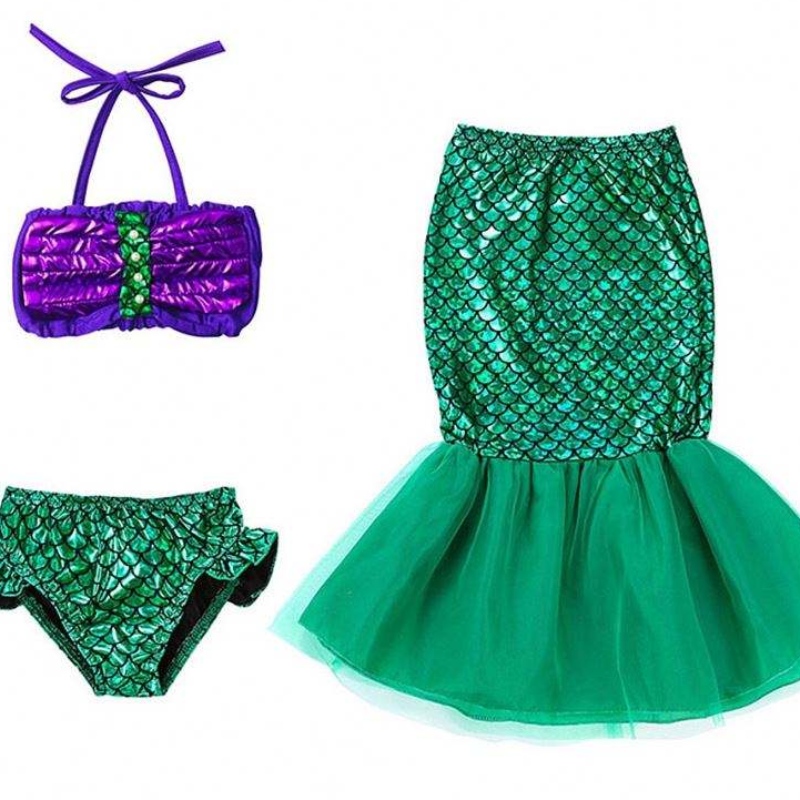 Flickor Little Mermaid Hallowen Princess Costume Children Ariel Dress Kids Christmas Carnival Birthday Party Fancy Outfit kläder