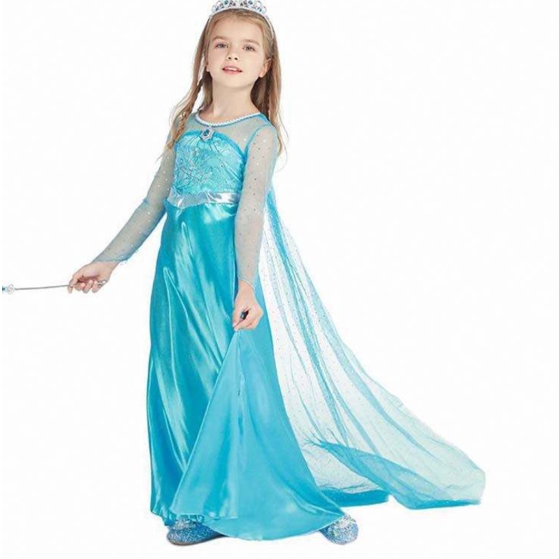 Barn \\ 's bär barnfest cosplay kostym långärmad paljett tjej elsa klänning setny elsa anna klänning 3-8t hcgd-001