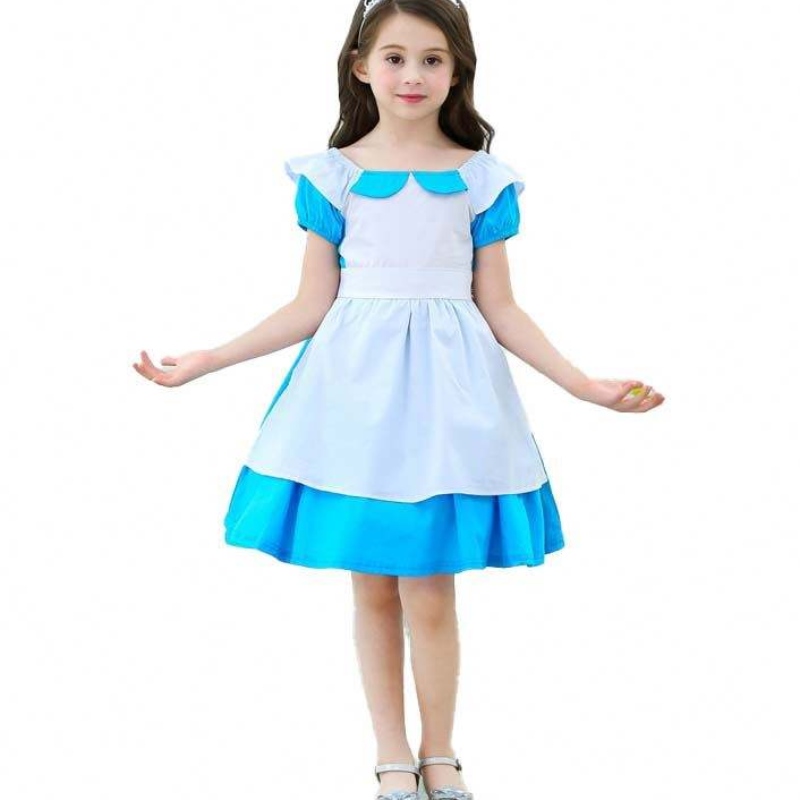 Barn kostymer kläder snövit alice spädbarn 100% bomull 2-6 år baby flicka rem klänning barn flicka prinsessan klänningar dghc-029