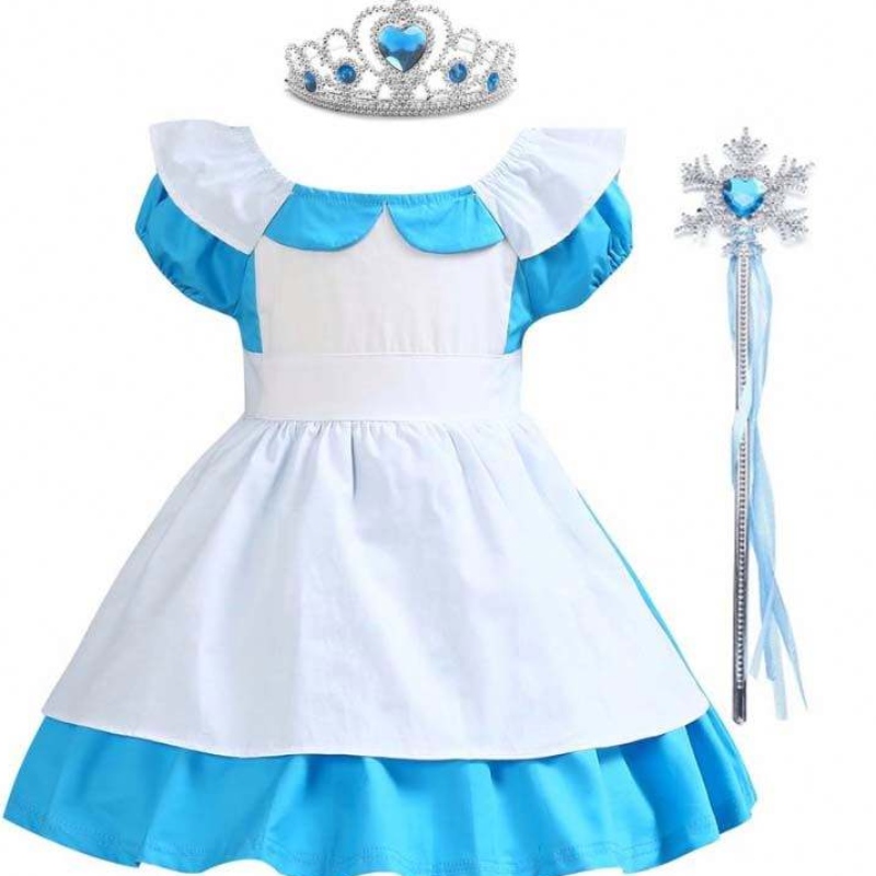 Barn kostymer kläder snövit alice spädbarn 100% bomull 2-6 år baby flicka rem klänning barn flicka prinsessan klänningar dghc-029