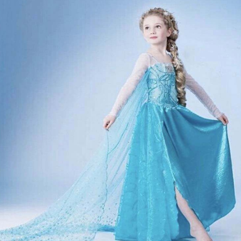 Children's Christmas Birthday Party Princess Cosplay Elsa 2 Girls Dress DGHC-002