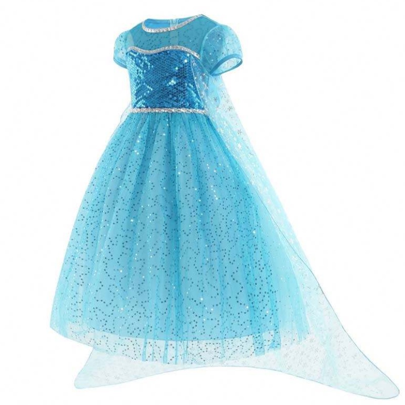 Little Princess alla i en uppsättning Crown Wand Gloves Halloween Elsa Cosplay Costume med tillbehör HCGD-026