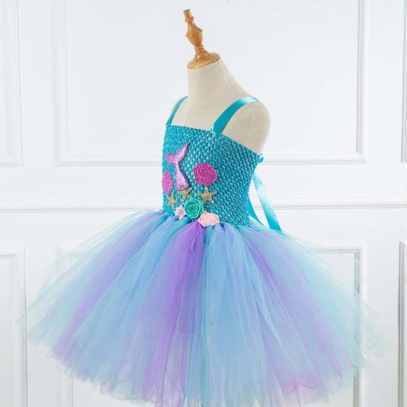 2022 Best Sell Kids Halloween Cosplay Costume Clothes Tutu Little Mermaid Costume HCMM-017