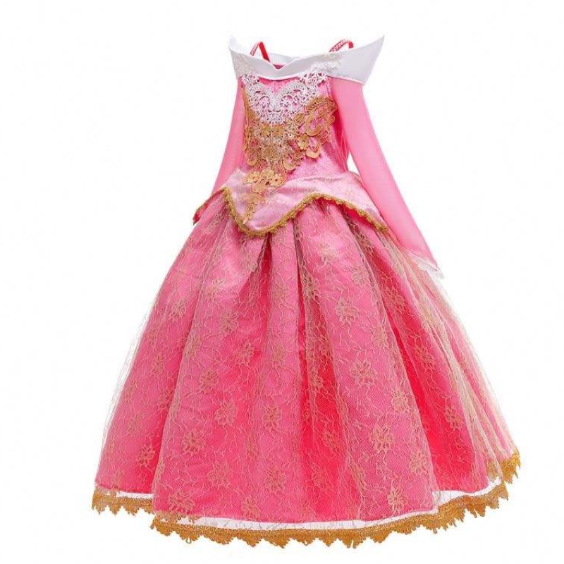 Flicka prinsessan klä upp sovande skönhet rosa prinsessan dräkt för 3-10 år HCSP-001