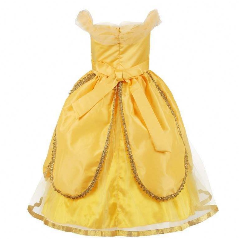 2022 Nya ankomster Little Kid Ball Gown Halloween Party Cosplay Girls Princess Belle Beauty Costume HCBL-004