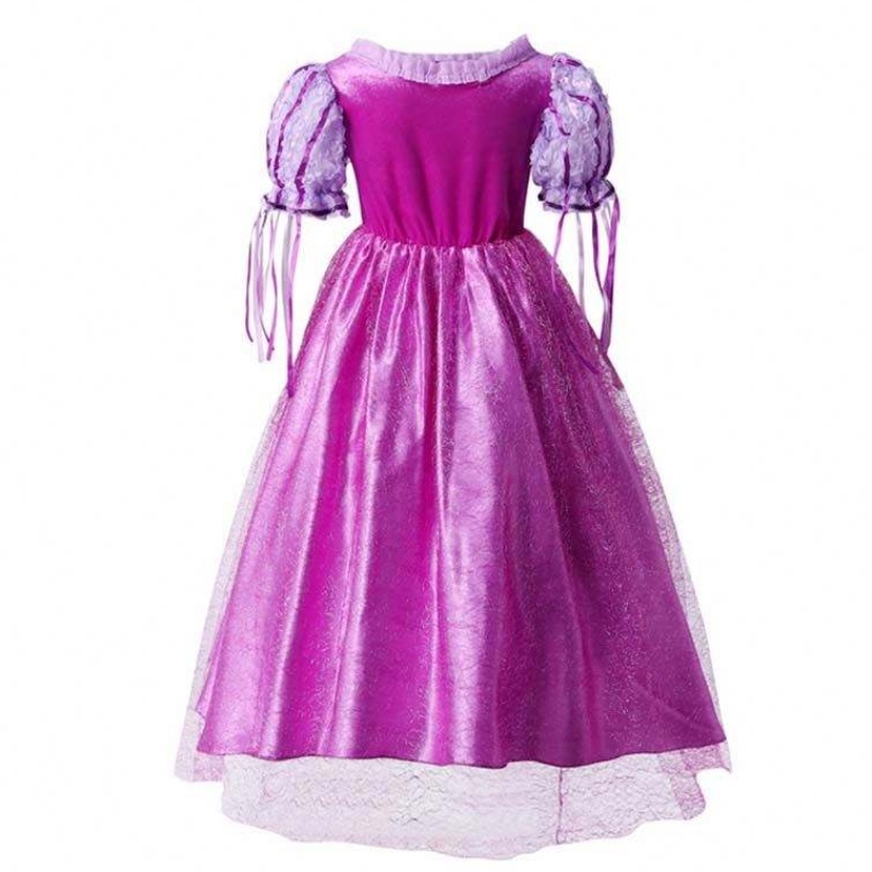 Gadgets 2022 Little Girls Purple Color Rapunzel Princess Dress with Accessories HCRS-006