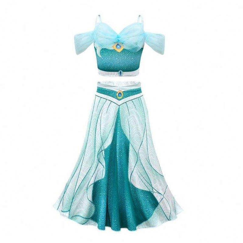 Novedadess 2022 Halloween Cosplay Arabian Princess Aladdin och Jasmine kostym med pannbandsmycken HCAL-005