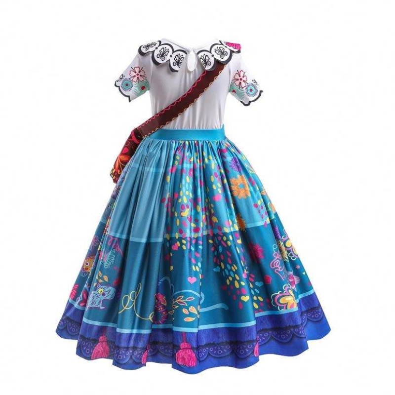 Fabriksdirektleverans Ny Carnival Kids Party Cosplay Costume Isabella Purple Encanto Dress for Kids HCIS-001