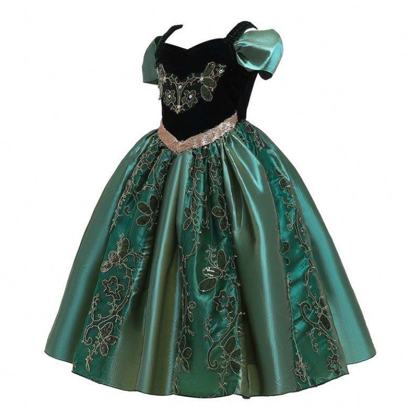 022 Bästsäljande klänning Baby barn Little Girls Halloween Princess Anna Elsa Dress Costume With Cape HCGD-032