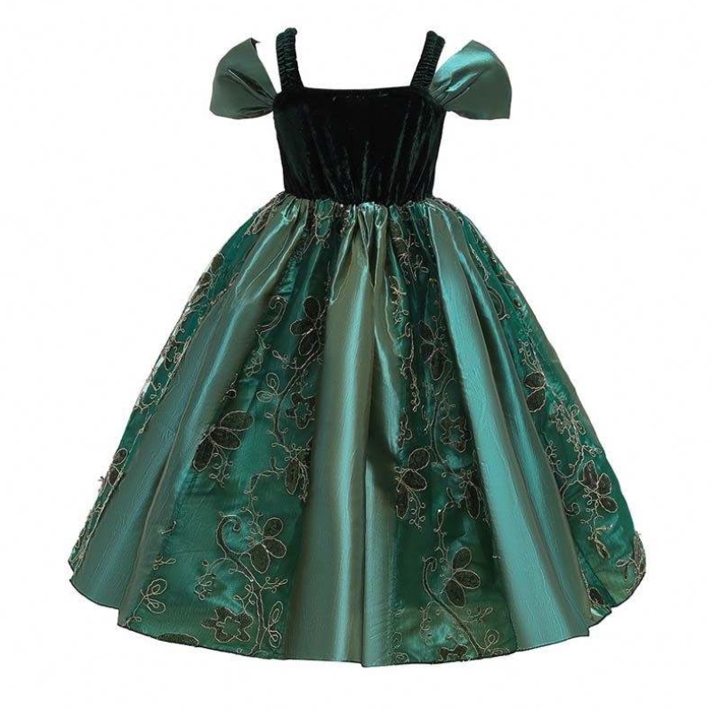 022 Bästsäljande klänning Baby barn Little Girls Halloween Princess Anna Elsa Dress Costume With Cape HCGD-032
