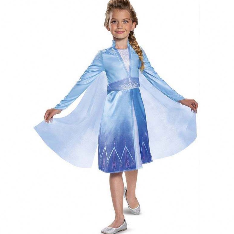 Kids Girls Halloween Party Cosplay 110-150cm Princess Dress Up Elsa Dress Princess HCGD-011