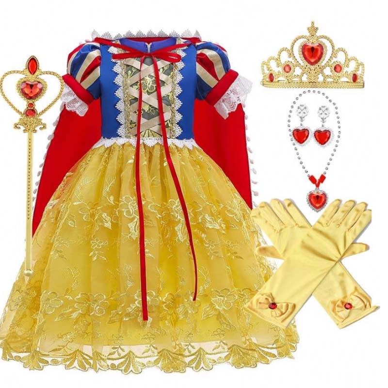 2022 Nya Sofia Aurora Snow White Elsa Rapunzel Costume Dress Halloween Cosplay Girl Princess Dress HCSW-009