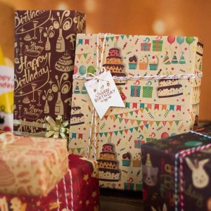 Inpackning av papper Tryckt vävnadspapper för födelsedag Custom LOGO Tryckt 60g/70g/80g/90g/100g inslagning pappers presentpaket multicolor presentpapper chirstmas inpackning papper Kraftpapper