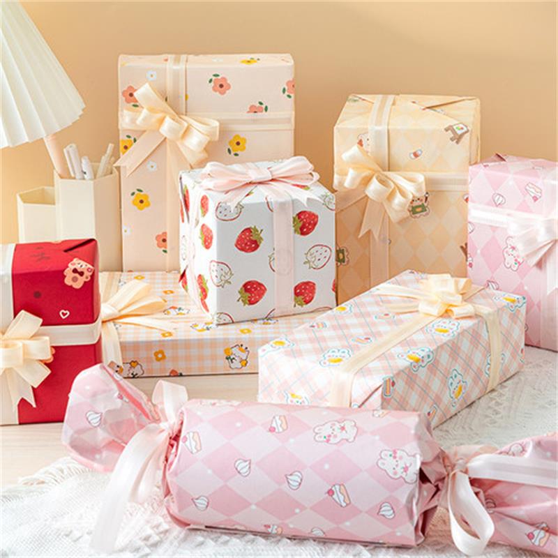 Inpackning av papper Tryckt vävnadspapper för födelsedag Custom LOGO Tryckt 60G/70G/80G/90G/100G Inslagspapper Presentpaket Multicolor Present Present Inslagspapper