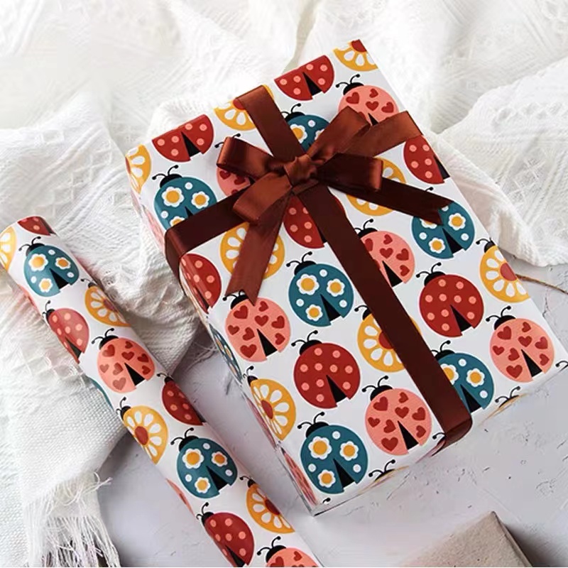 Inpackning av papper Tryckt vävnadspapper för födelsedag Custom LOGO Tryckt 60G/70G/80G/90G/100G Inslagspapper Presentpaket Multicolor Present Present Inslagspapper