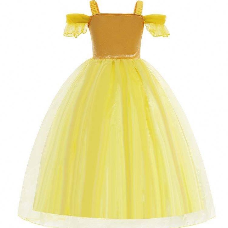 Halloween födelsedagsfest cosplay costume för barn prinsessa belle ballroom klänning hcbl-006
