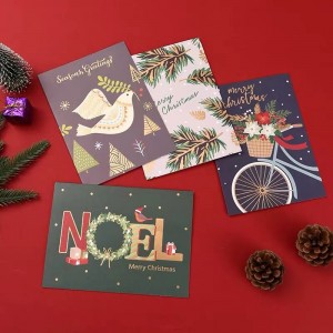 gratulationskort tryckt kraftpapper för födelsedag anpassad logotyp tryckt 150g/200g/250g/300g papper tryckt present flerfärgad gåva födelsedag tack kort julkort