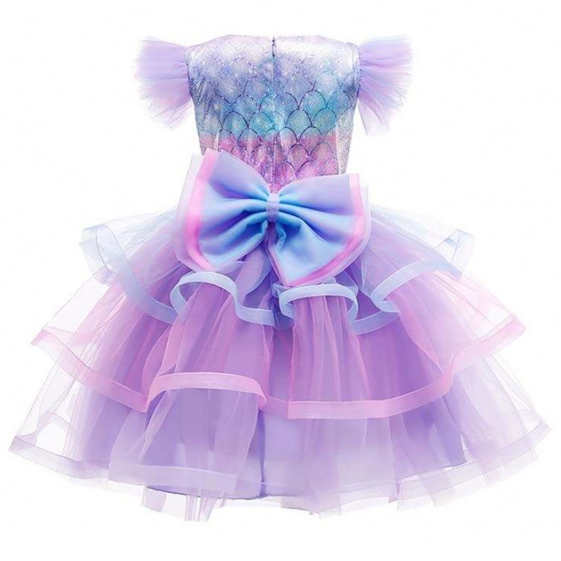 2022 flickor födelsedagsfest klänning sjöjungfru krona halsband prinsessa flicka sjöjungfru klänning för barn flickor hcmm-004