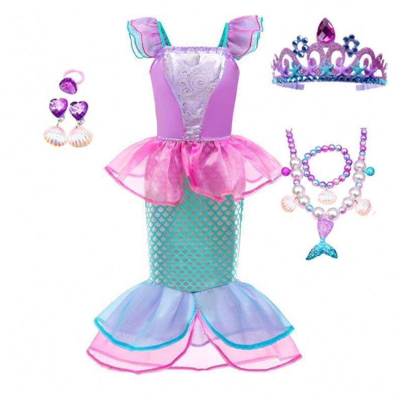 Halloween Birthday Party Christmas Costumes With Accessories Little Girls Mermaid Carnival Costume Supplies HCMM-005