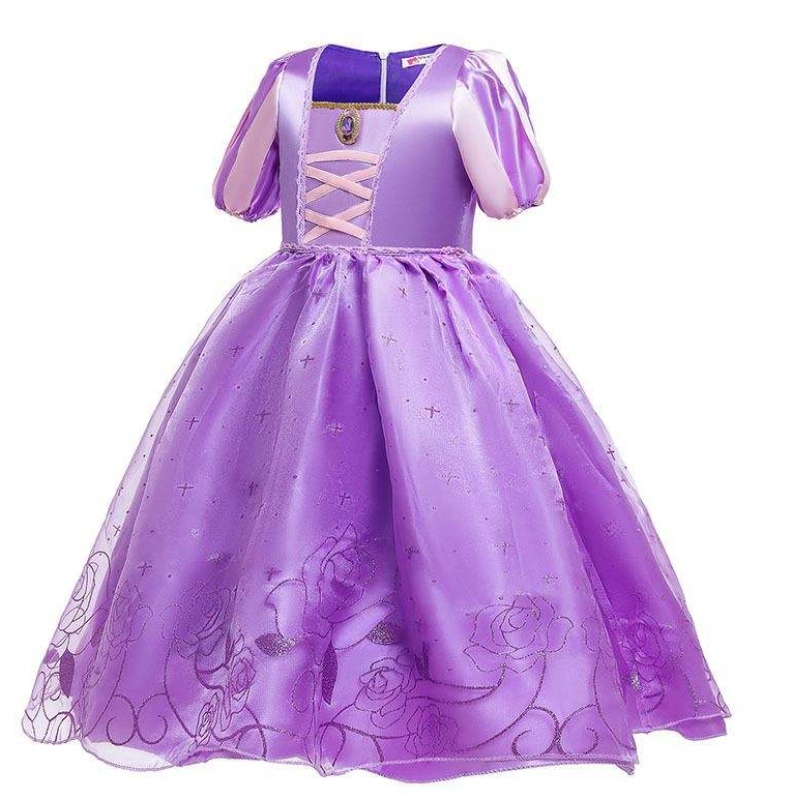 Halloween Christmas Carnival Costume Kid Princess Purple Tulle Rapunzel Dress Children HCRS-017