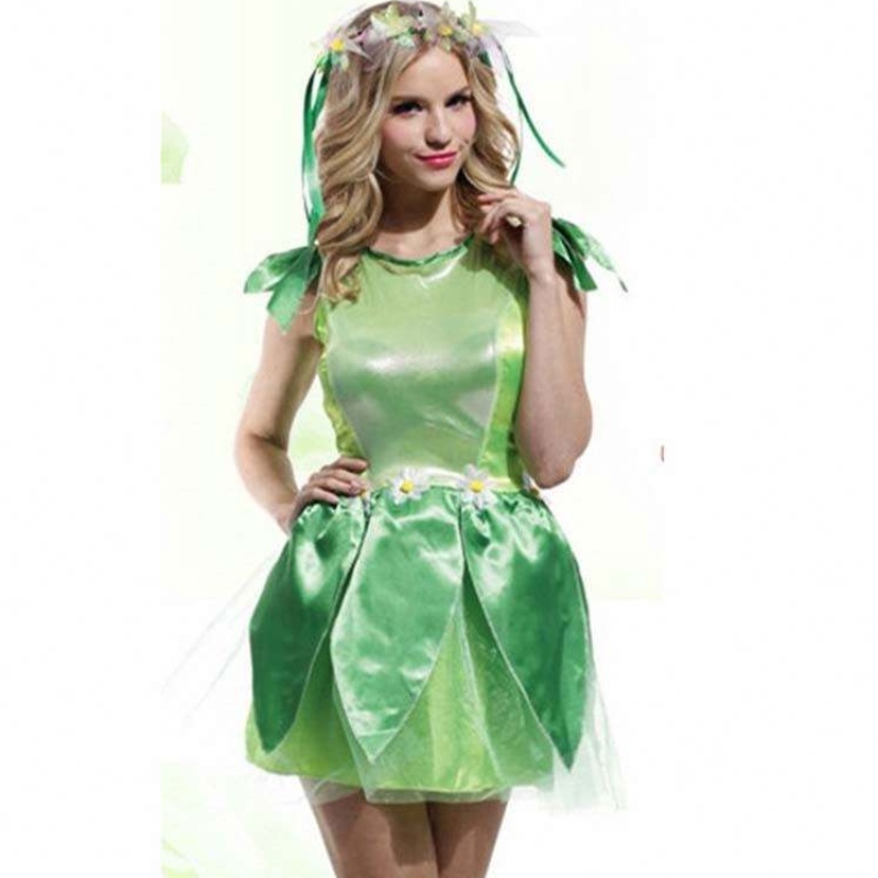 Girls Halloween Party Fairy Dress Up Kids Green Fairy Dress Costume HCTB-008