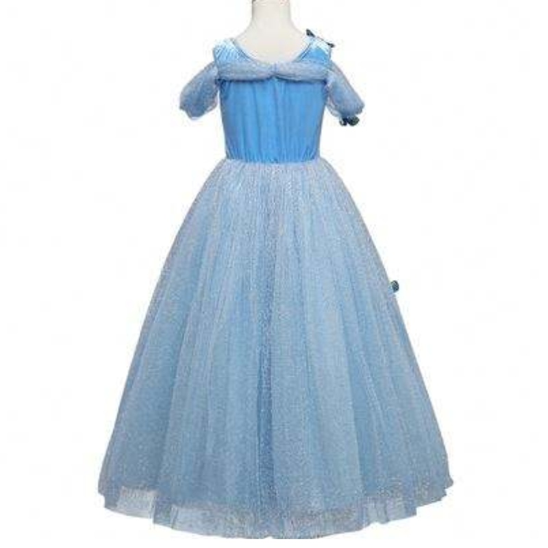 Partihandel Aurora Princess Dress Sleeping Beauty Costume Girls Dress With Futterfly For Kids Short Hidees Lace Dress
