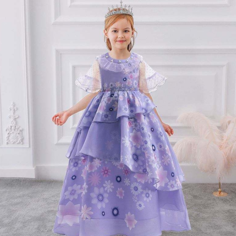 Baige Encanto Mirabel Cosplay Costume TV&movie Kids Fancy Carnival Easter Princess Dress MFMW002