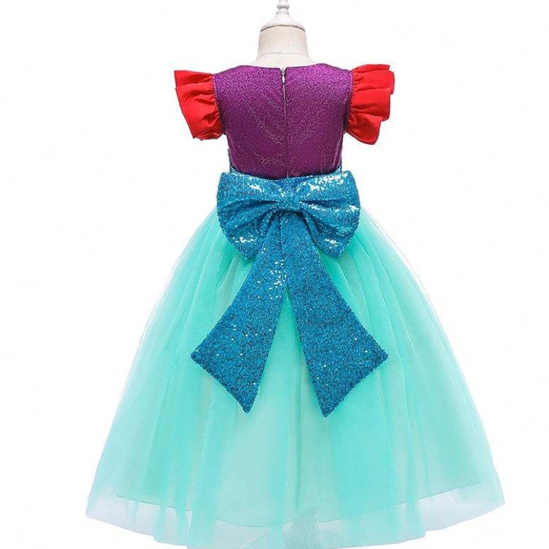 Baige 2021 Nya modeller Kort ärmbarn Children \\ 's Dress Mermaid Girl Cosplay Costume BX0627