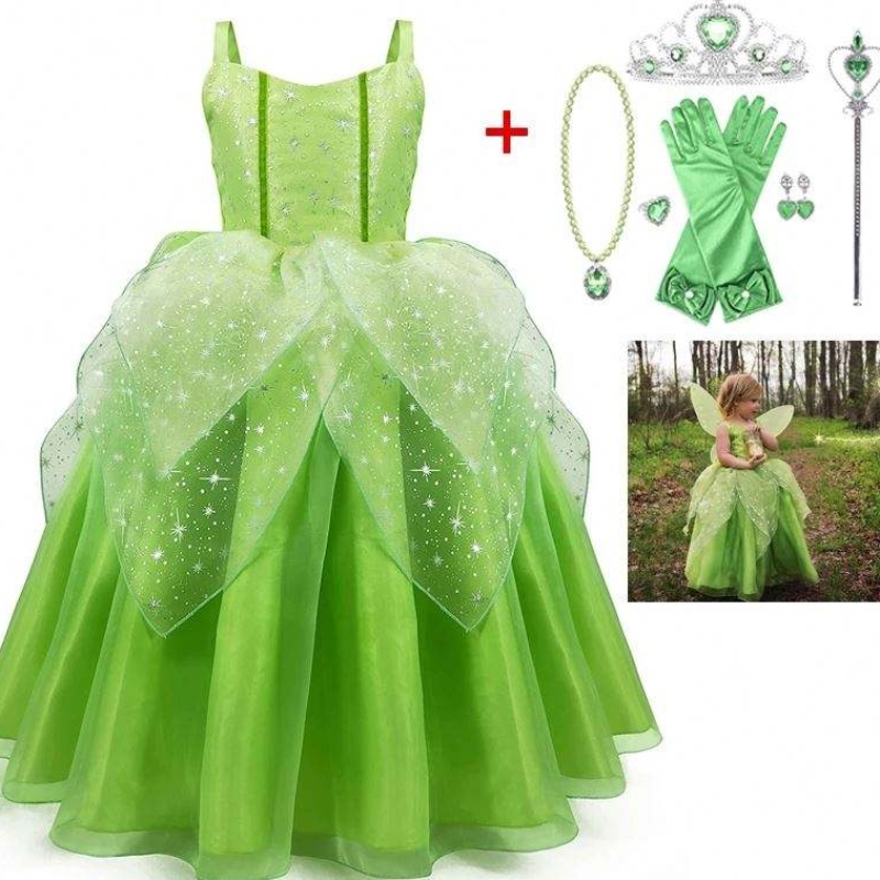 Baige Flower Girl Spot Cosplay Performance Cartoon Costume Tinker Bell Fairy Tinkerbell Princess Dress With Wing