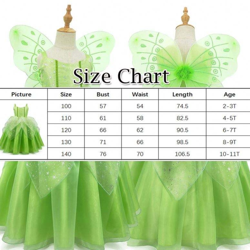 Baige Flower Girl Spot Cosplay Performance Cartoon Costume Tinker Bell Fairy Tinkerbell Princess Dress With Wing
