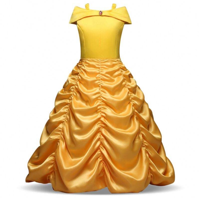 Baige Ny ankomst Bella Princess Girl Dress Children Costumes plagg SMR012