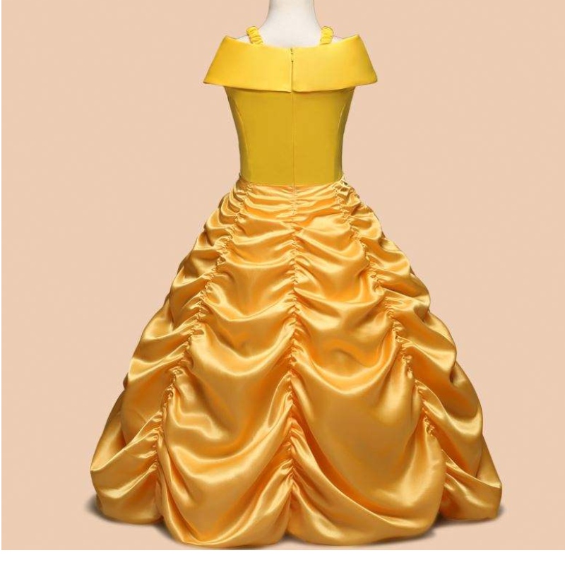 Baige Ny ankomst Bella Princess Girl Dress Children Costumes plagg SMR012