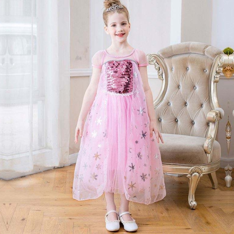 Baige Ny ankomst ärmlös Elsa Anna Fashion Kids Costume Cosplay Girls Costume Party Dresses