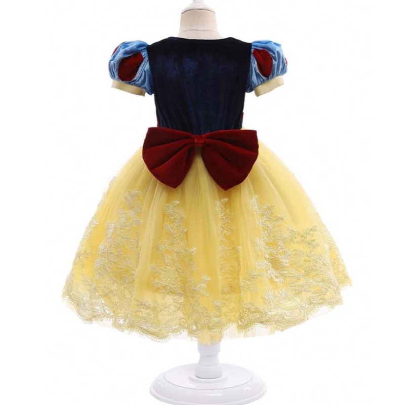 Baige New Style Snow White Sofiya Princess Dress Kort ärmar Halloween Party Dress for Girls