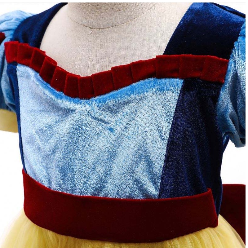 Baige New Style Snow White Sofiya Princess Dress Kort ärmar Halloween Party Dress for Girls