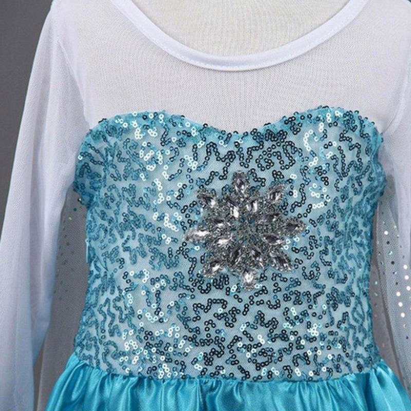 Baige New Snow Frock Girls Dresses Accessories Cosplay Costume Elsa Dress Princess Party Dress