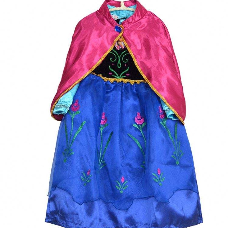 Partihandel barn kläder kläder barn elsa flickor klär sig långa ärmar med cape bxdcpf