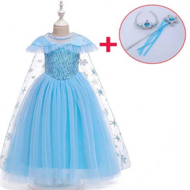 Ny produkt prinsess dräkt barn maskerad elsa anna mode flicka kostym festklänning flickor