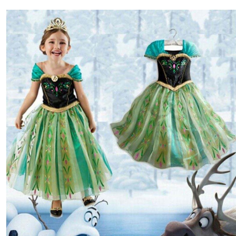 Elsa grossistlittle flicka parti bär cosplaykläder disny prinsessan klänning bxlsxb