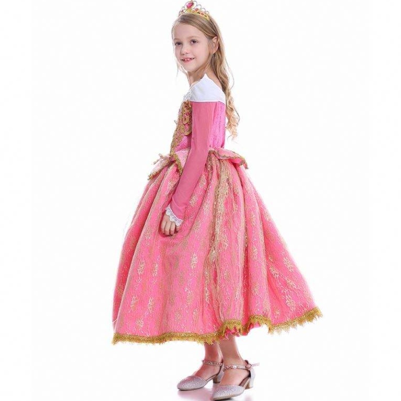 Baige 2021 Nya tjejer cosplay elsa klänningar barn rocks kläder polyester mönster anna prinsessan party klänning