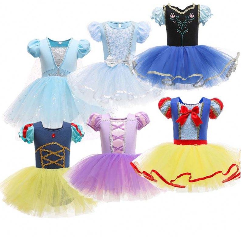 Barn Elsa Anna Rapunzel Snow White Tutu Dress Princess Costume Kids Girl Performance Dance Leotard Ballet Baby Girls Dress