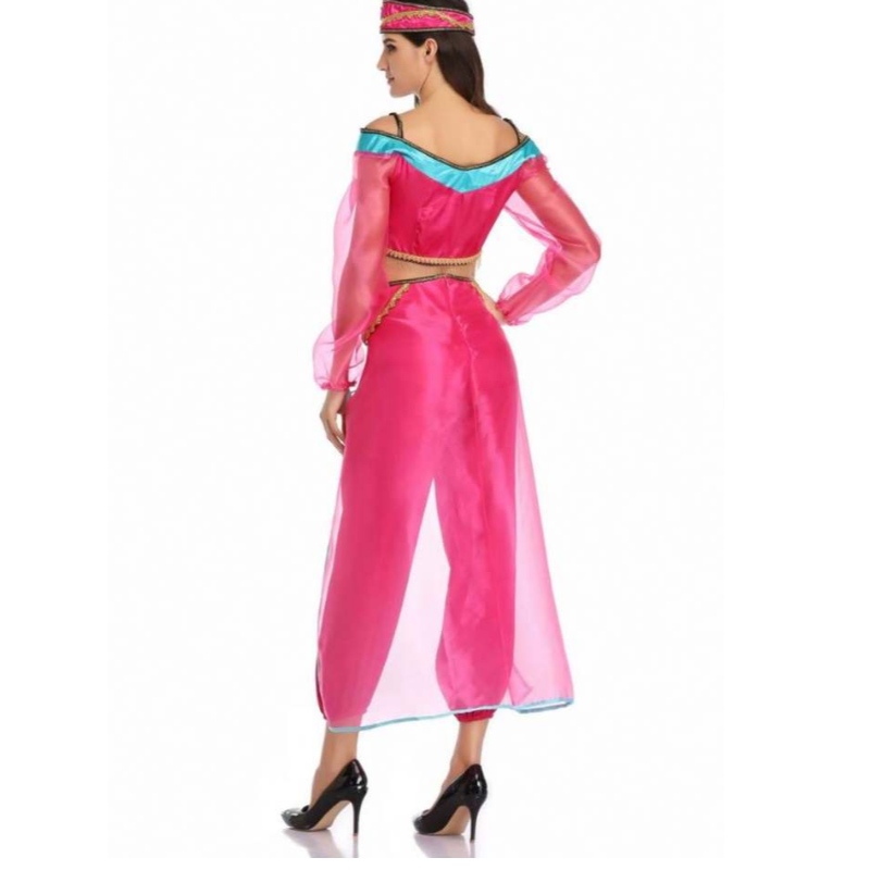 Partihandel sexig kvinnor långärmad arabiska Indien Jasmine Princess Costume Halloween Fairy Greek Goddess Lady Cosplay Costume