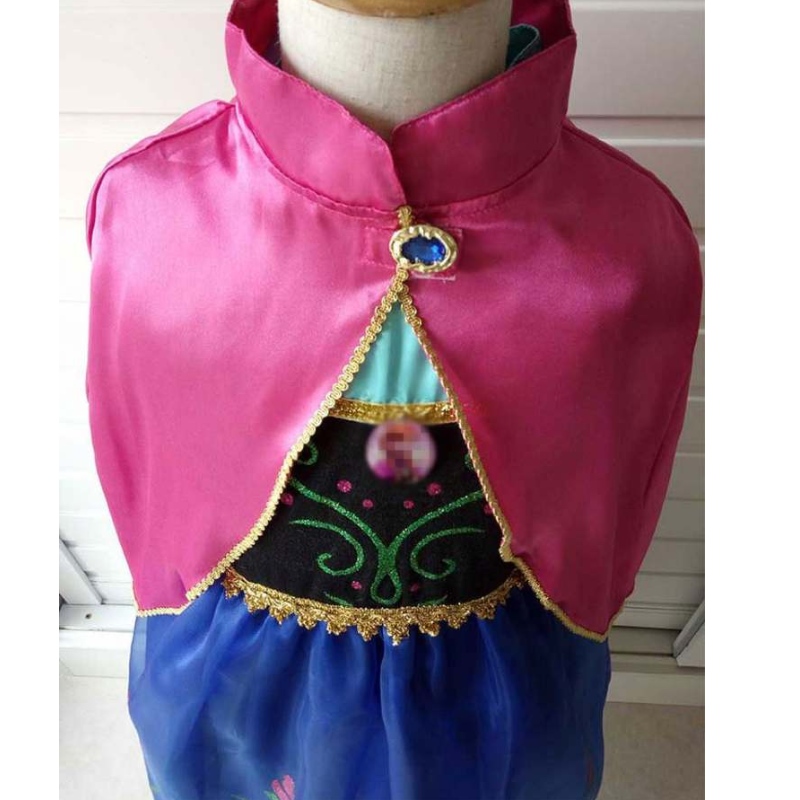 Girls Elsa Anna Dress Cartoon Cosplay Snow Queen Princess Dresses Elsa Småbarn Barn Klänningar för flickor