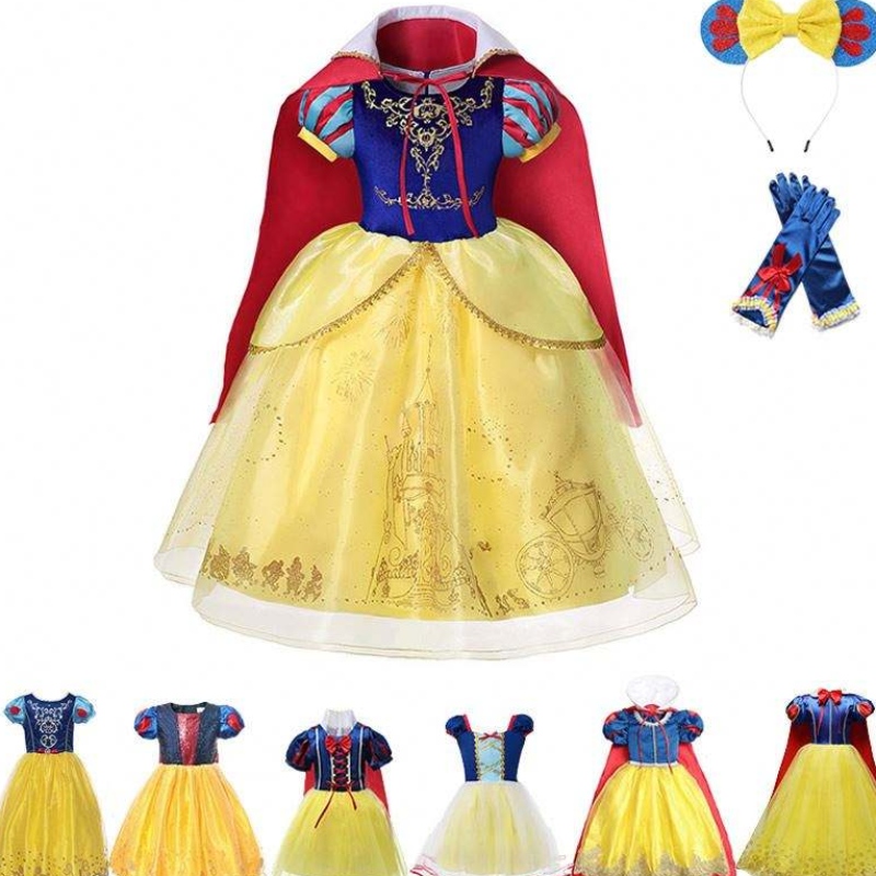 Flickor Snow White Dress Kids Princess Dress Up Costumes Toddler Snow White and Huntsman Fancy Clothing Christmas Party Outfits