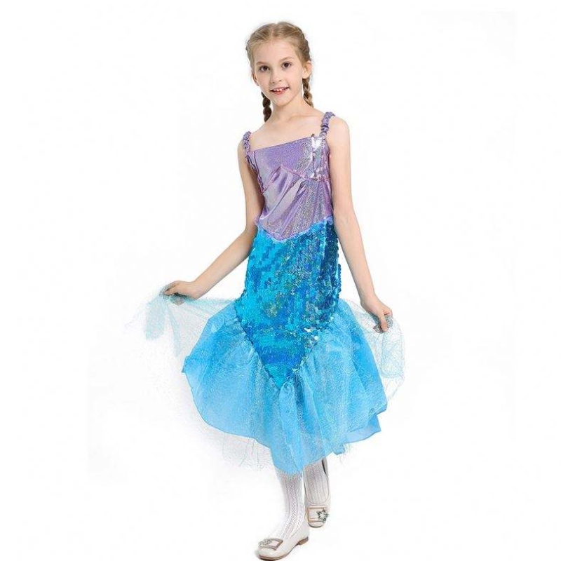 Flickor Little Mermaid Ariel Princess Dress Cosplay Costumes For Kids Baby Girl Mermaid Dress Up Set Children Halloween Clothing