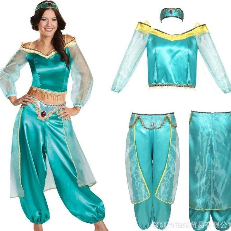 Jasmine Princess Dress Adult Cosplay Halloween Costume Cosplay Stage Wear