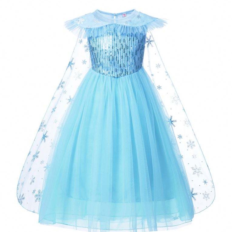 Girls Elsa Cosplay klänning Fancy Costume Girl Snow Halloween födelsedagsfest barn prinsessan klädklapp